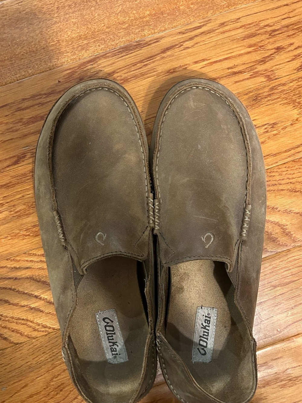 OluKai Men's Suede Slip-On Loafers in Brown